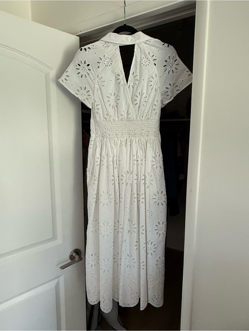 Anthropologie White Eyelet Button-Front Maxi Dress - Picture 2 of 2